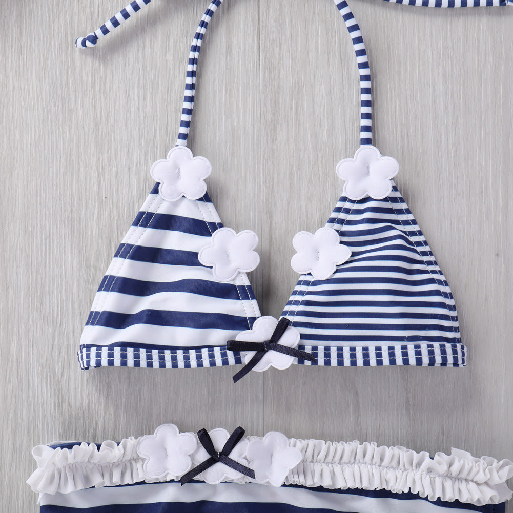 Baby Striped Lace Swimsuit