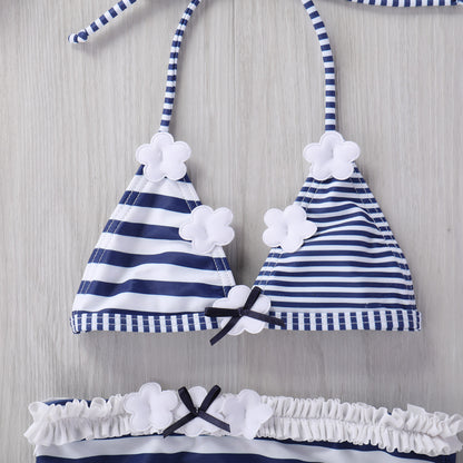 Baby Striped Lace Swimsuit