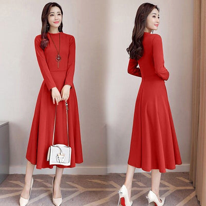 Slim long-sleeved versatile bottom skirt