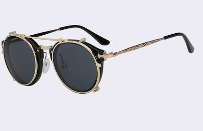 Fashionable And Vintage Dual Purpose Cover Mirror Flat Mirror Men's And Women's Sunglasses