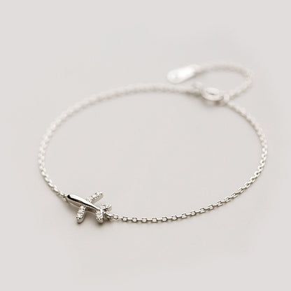 Flygplansarmband Damarmband i 925 Silver med Diamanter