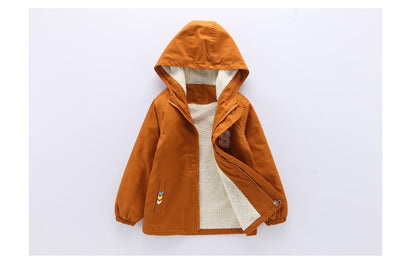 Children's jacket winter new plus velvet Korean version of the big children's tide loaded children's windbreaker boy casual children's clothing men