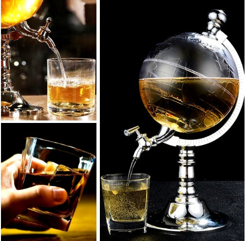 Novelty Globe Wine Decanters Drick Dispenser för alkohol 1,5L Drickspel öl sprit Dispenser Silar Stäng tillbehör NyaName