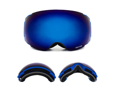 Lunettes de ski Compass pour hommes et femmes, lentille double couche, surface sphérique anti-buée avec aimants, lunettes d'alpinisme modifiables