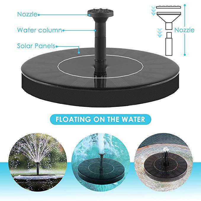 Solar Fountain  Outdoor Garden Classic Round