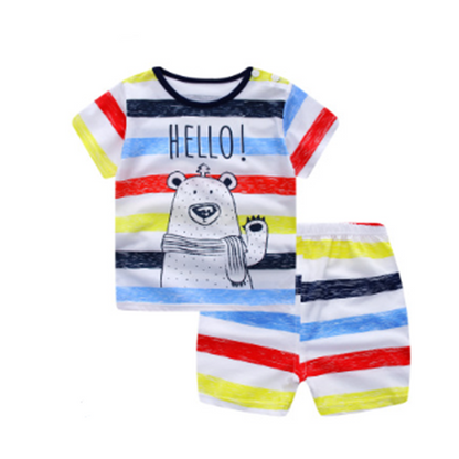 Vêtements d'été pour bébés garçons, T-shirt, ensembles de vêtements décontractés pour bébés filles