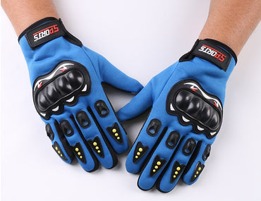 Outdoor motorcycle electric bicycle riding non-slip gloves sunscreen hard shell CS full finger sports touch screen gloves wholesale