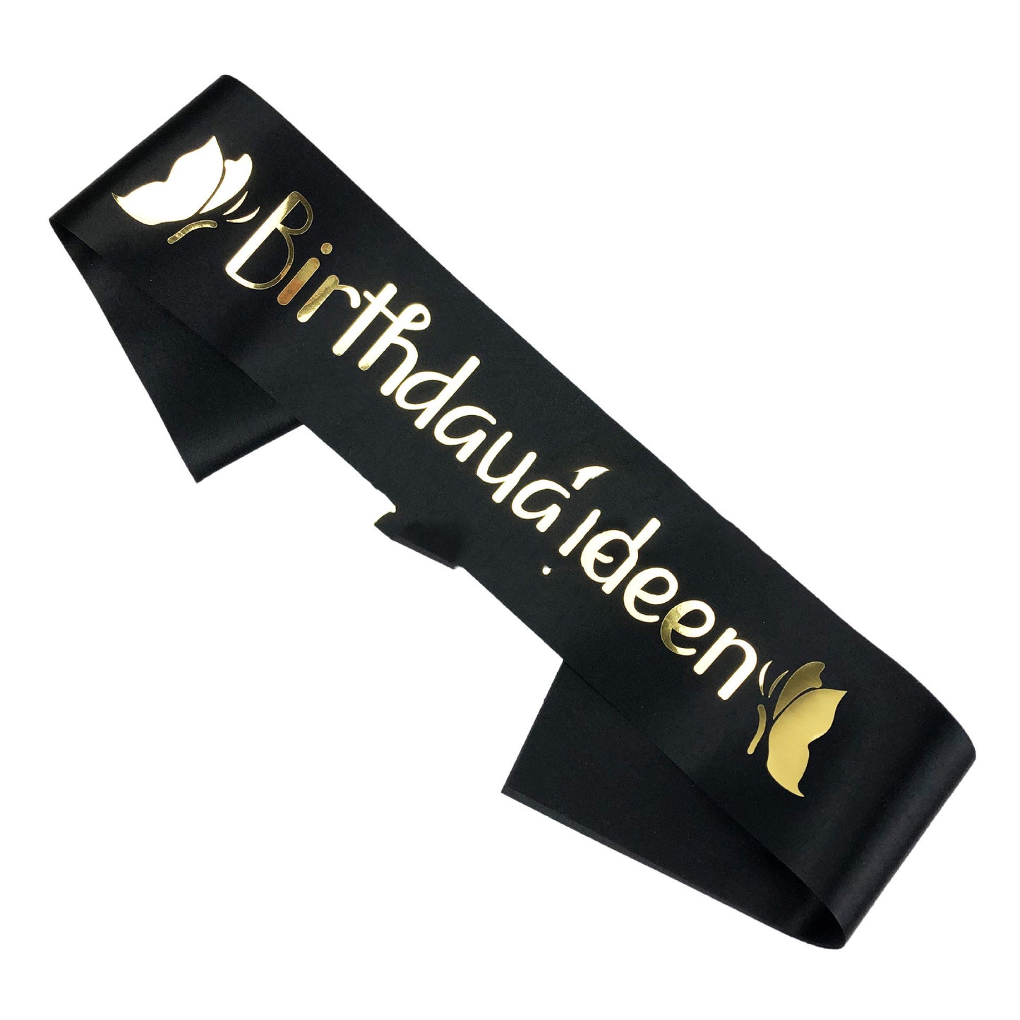 Birthday party shoulder strap black fabric