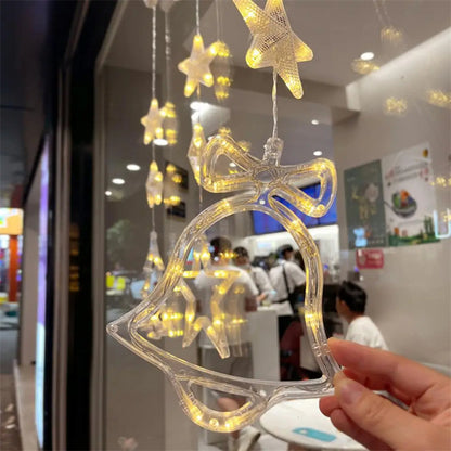 Noël 3 pièces lumière LED étoile arbre de noël suspendu ventouse lampe fenêtre ornements décoration pour la maison noël Navidad nouvel an décor décorations de noël