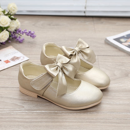 Chaussures filles chaussures en cuir blanc Bowknot filles enfants chaussures de princesse