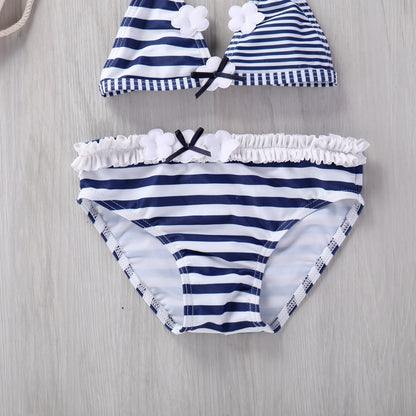 Baby Striped Lace Swimsuit