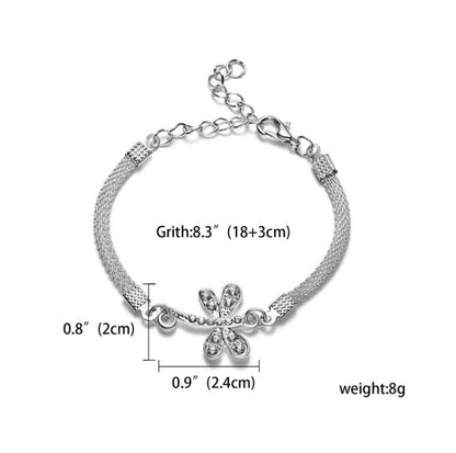 RINHOO 925 Smycken Silverfärgade Armband För Kvinnor Armband Mode Bröllopsbankett Armband &amp; Armringar Alla hjärtans dag Gåva