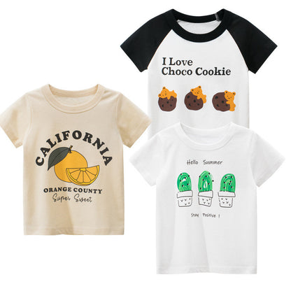 Korean Style Girls T-Shirt - Summer Short Sleeve Children's Clothing