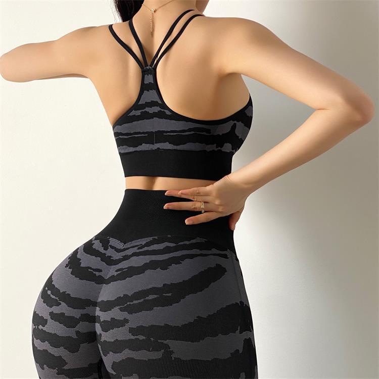 Kvinnor Sport Yoga Set Kvinnor zebra mönster