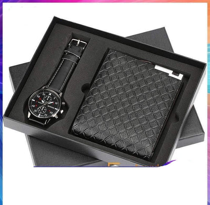 Watch Men's Wallet Fashion Birthday Gift Men's Quartz Watch Wallet