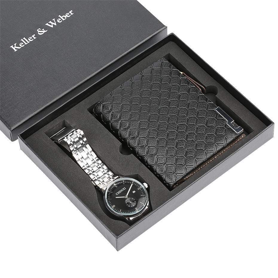 Watch Men's Wallet Fashion Birthday Gift Men's Quartz Watch Wallet