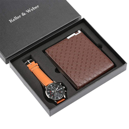 Watch Men's Wallet Fashion Birthday Gift Men's Quartz Watch Wallet