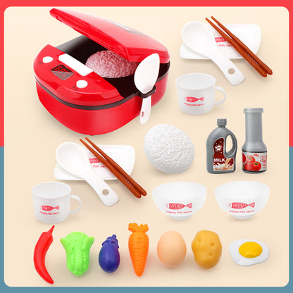 Children Play House Kitchen Toys Simulation Kitchenware Early Education Learning Kit Girl Cooking Rice Cooker Toy Kids Kitchen