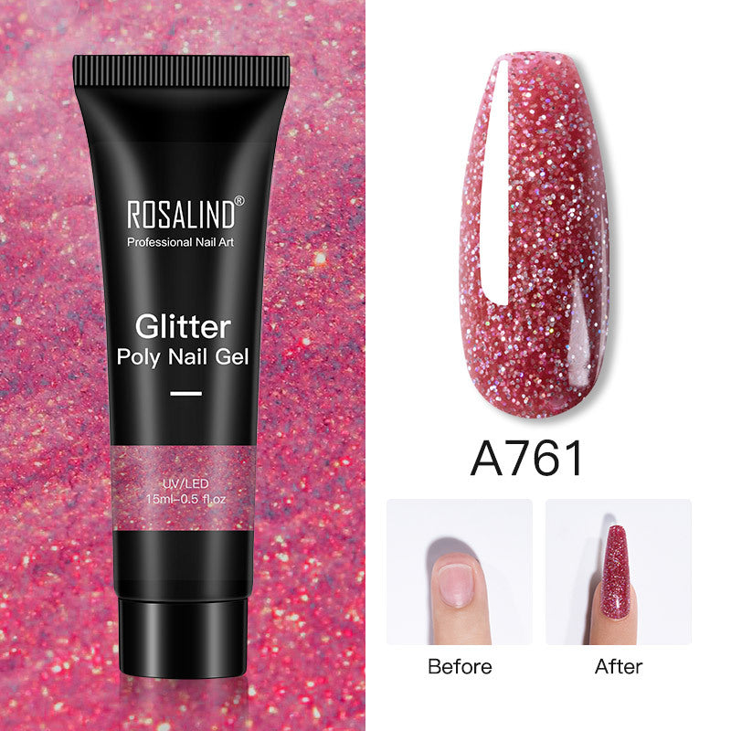 Extension de Gel pour ongles en Poly, 15ml, vernis à paillettes, tout pour manucure, Gel de construction, Semi-Permanent, à tremper, pour Nail Art