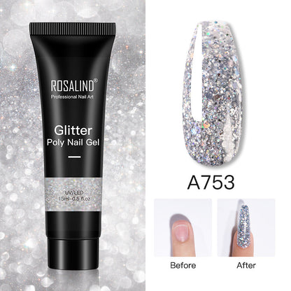 Extension de Gel pour ongles en Poly, 15ml, vernis à paillettes, tout pour manucure, Gel de construction, Semi-Permanent, à tremper, pour Nail Art