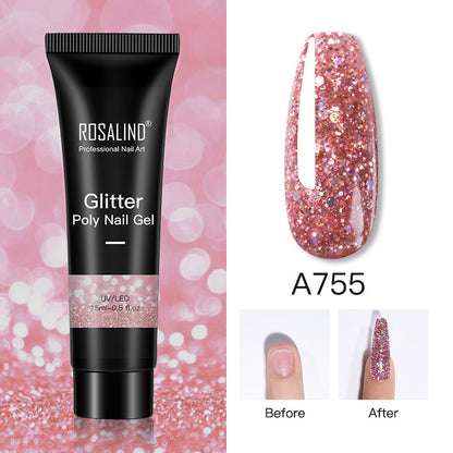 Extension de Gel pour ongles en Poly, 15ml, vernis à paillettes, tout pour manucure, Gel de construction, Semi-Permanent, à tremper, pour Nail Art