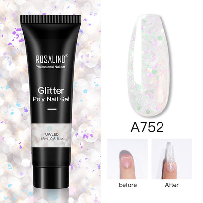 Extension de Gel pour ongles en Poly, 15ml, vernis à paillettes, tout pour manucure, Gel de construction, Semi-Permanent, à tremper, pour Nail Art