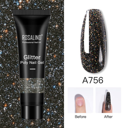 Extension de Gel pour ongles en Poly, 15ml, vernis à paillettes, tout pour manucure, Gel de construction, Semi-Permanent, à tremper, pour Nail Art