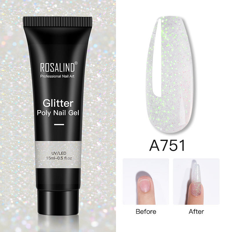 Extension de Gel pour ongles en Poly, 15ml, vernis à paillettes, tout pour manucure, Gel de construction, Semi-Permanent, à tremper, pour Nail Art