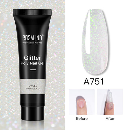 Extension de Gel pour ongles en Poly, 15ml, vernis à paillettes, tout pour manucure, Gel de construction, Semi-Permanent, à tremper, pour Nail Art