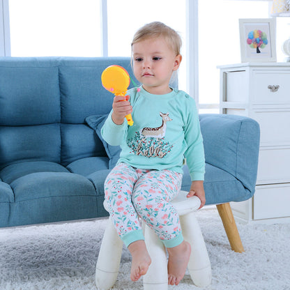 Vêtements de maison pour enfants, pyjama thermique à manches longues pour bébé, ensemble de sous-vêtements pour bébé