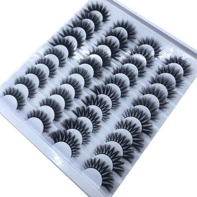 NEW 20 Pairs 8-25mm Fake Eyelashes 100 Mink Eyelashes Mink