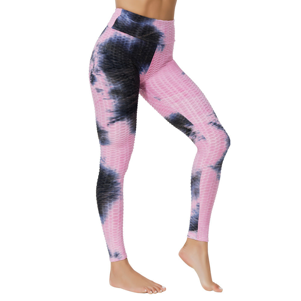 Yoga Jacquard Tie-Dye Vêtements de yoga Pantalon de yoga à bulles