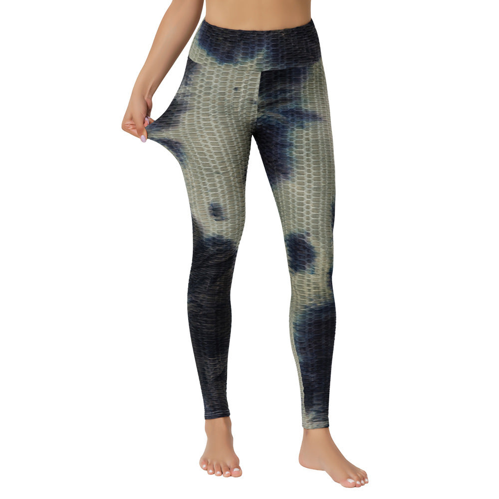 Yoga Jacquard Tie-Dye Vêtements de yoga Pantalon de yoga à bulles