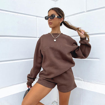 Letter Embroidered Fleece Thick Loose Loose All-Match Casual Sweater