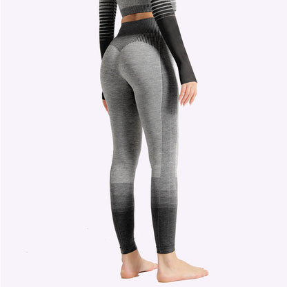 Gym High Waist Leggings Kvinnor Stickad Workout Löp Yoga Byxor