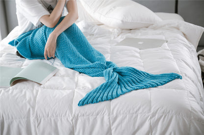 Mermaid Tail Blanket Knitted Crochet for Childern Super Soft Sleeping Blankets