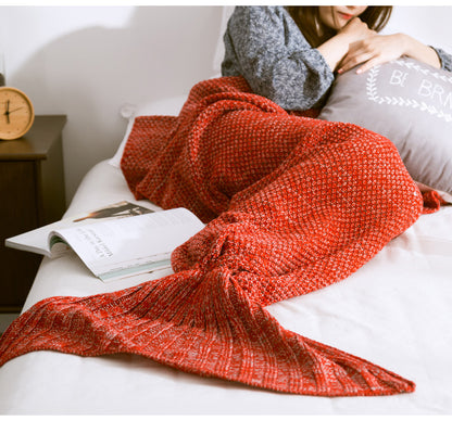 Mermaid Tail Blanket Knitted Crochet for Childern Super Soft Sleeping Blankets