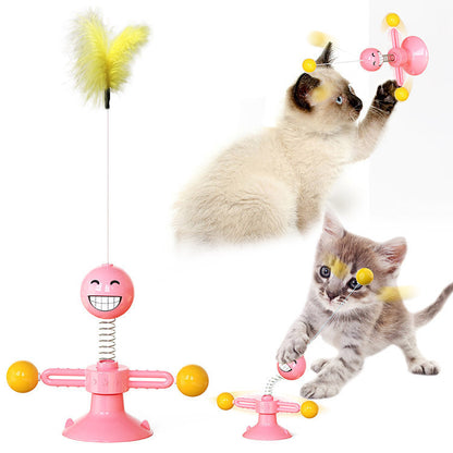 Cat Turntable Cat Windmill Toy Glödande Toy