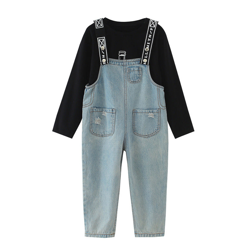 Jeans larges pour enfants, pantalons pour enfants et femmes