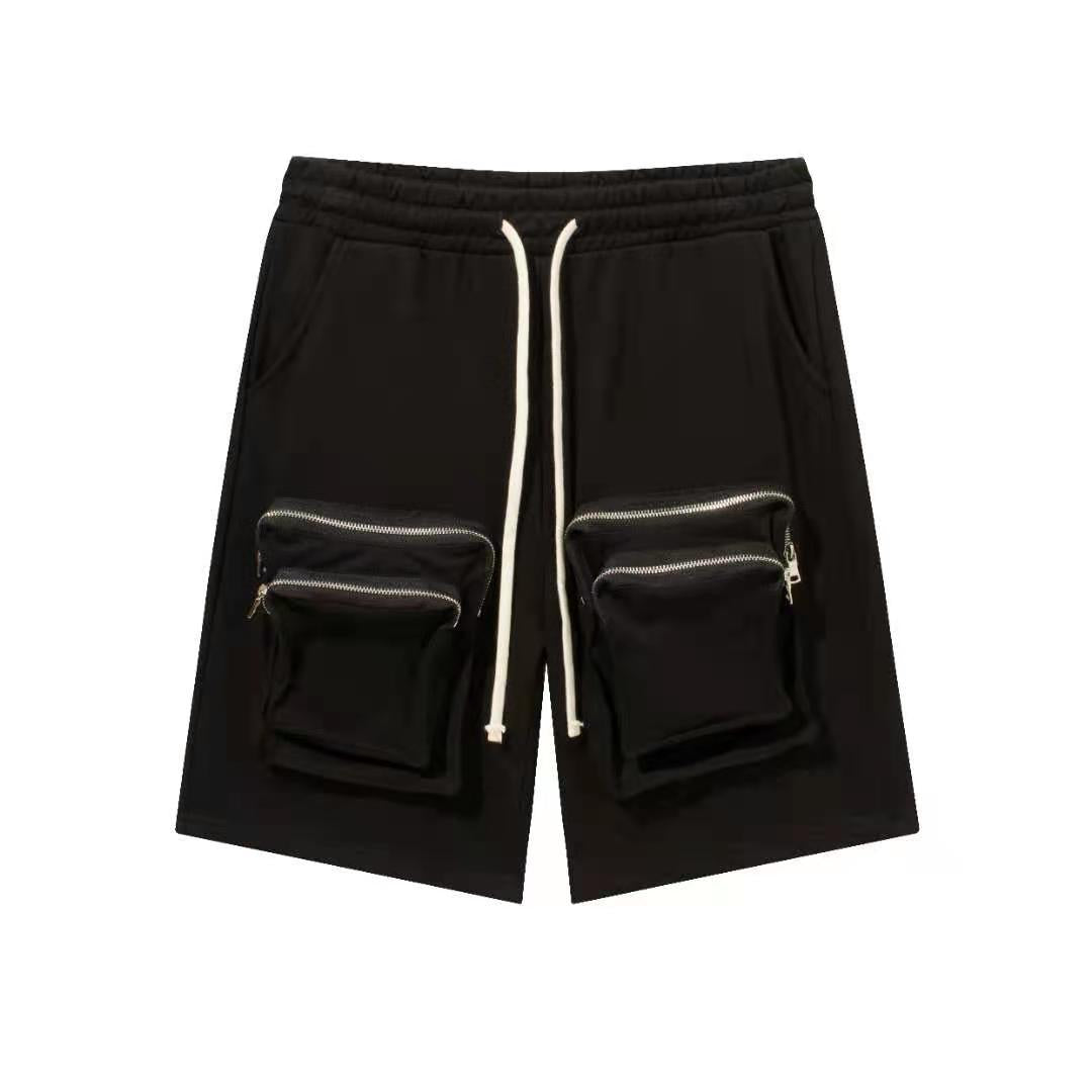 11 BYBB'S DARK Short Cargo tactique avec poches zippées pour hommes, Streetwear, pantalon court lavé fonctionnel, jogging d'été pour hommes