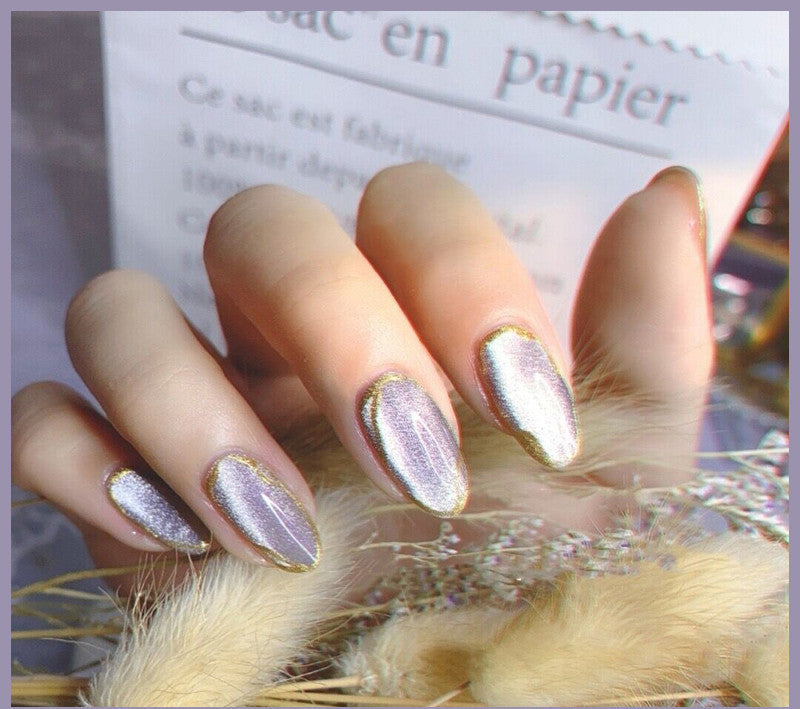 Vernis à ongles œil de chat en pierre de cristal de thé au lait