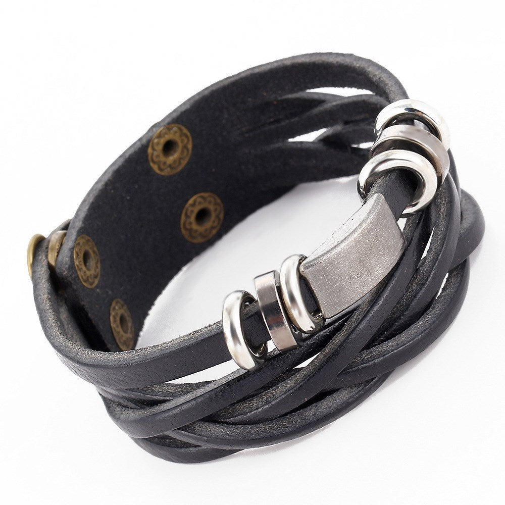 Herrarmband armband flerskiktade flätade armband herr