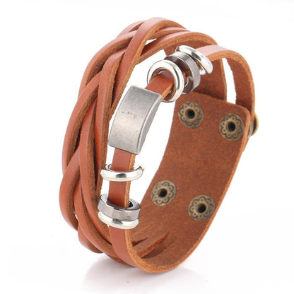Herrarmband armband flerskiktade flätade armband herr