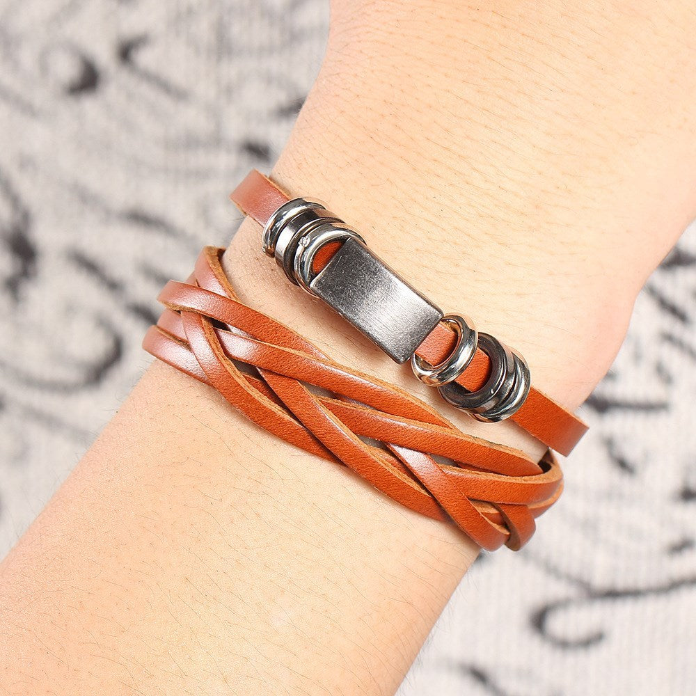 Herrarmband armband flerskiktade flätade armband herr