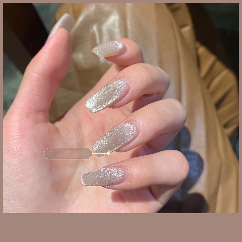 Vernis à ongles œil de chat en pierre de cristal de thé au lait