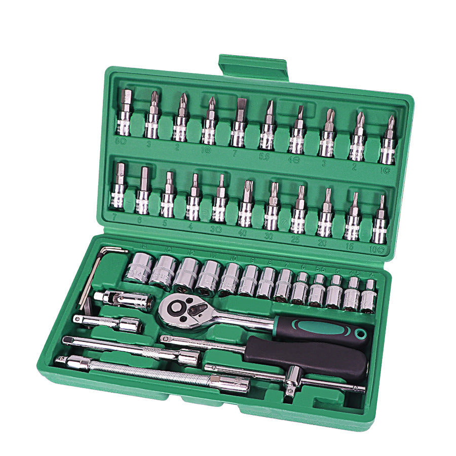 Bil reparationsverktyg 46st Tum uttag Set bil reparationsverktyg Ratchet moment skrivnyckel Combo verktyg Kit Auto Repairing Tool Ange