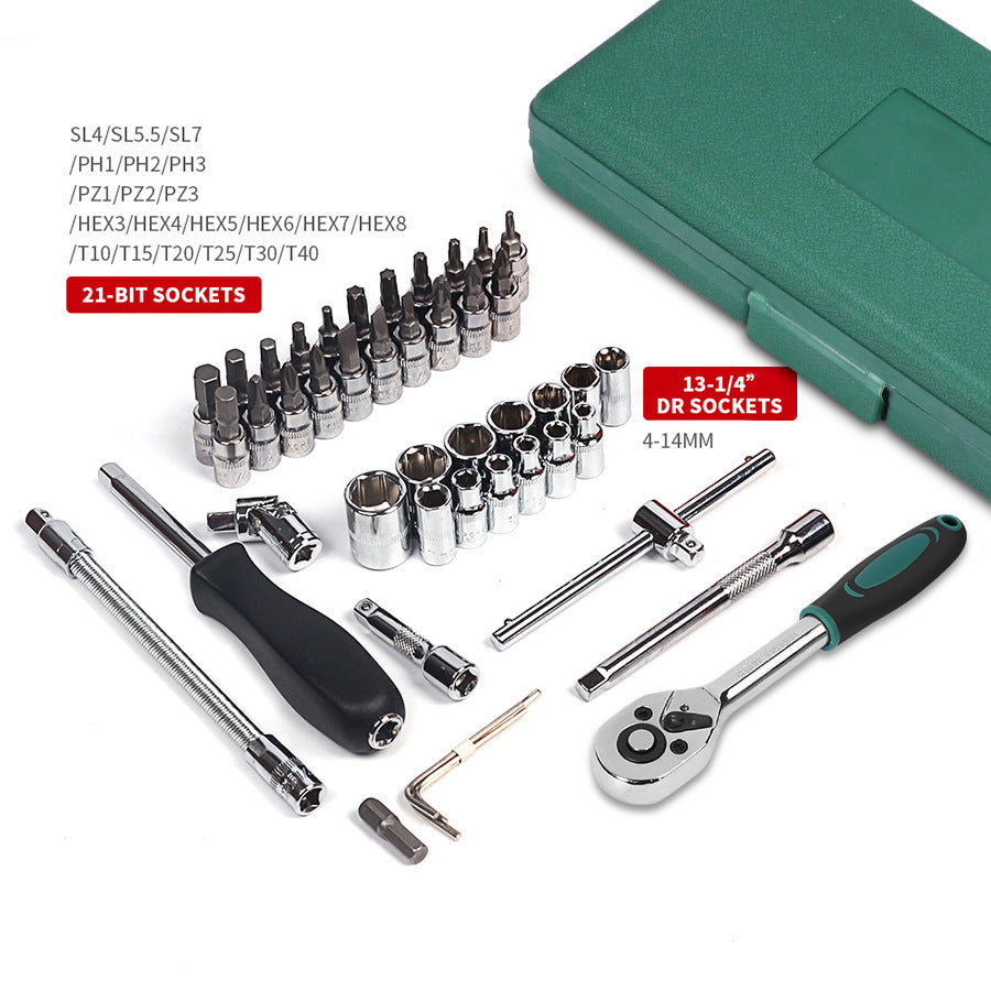 Bil reparationsverktyg 46st Tum uttag Set bil reparationsverktyg Ratchet moment skrivnyckel Combo verktyg Kit Auto Repairing Tool Ange