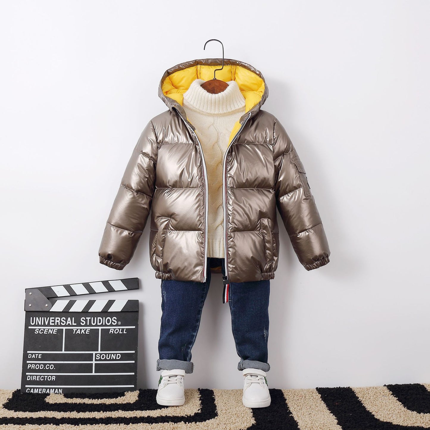 Children's Space Glossy Padded Down Jacket