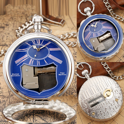 Eight Music Box Hollow Necklace Watch Waterproof