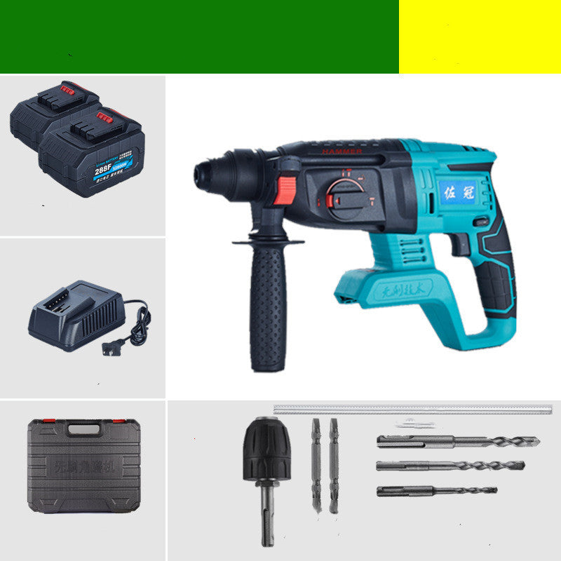 Three-Purpose Lithium Rechargeable Electric Hammer For High-Power Hammer, Pick And Drill